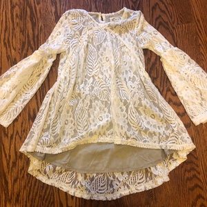 Joyfolie cream white lace top with lining